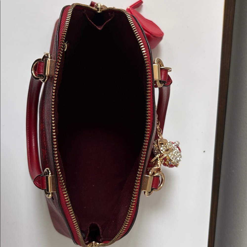 Coach Red Satchel with Gold Details - Picture 6 of 8